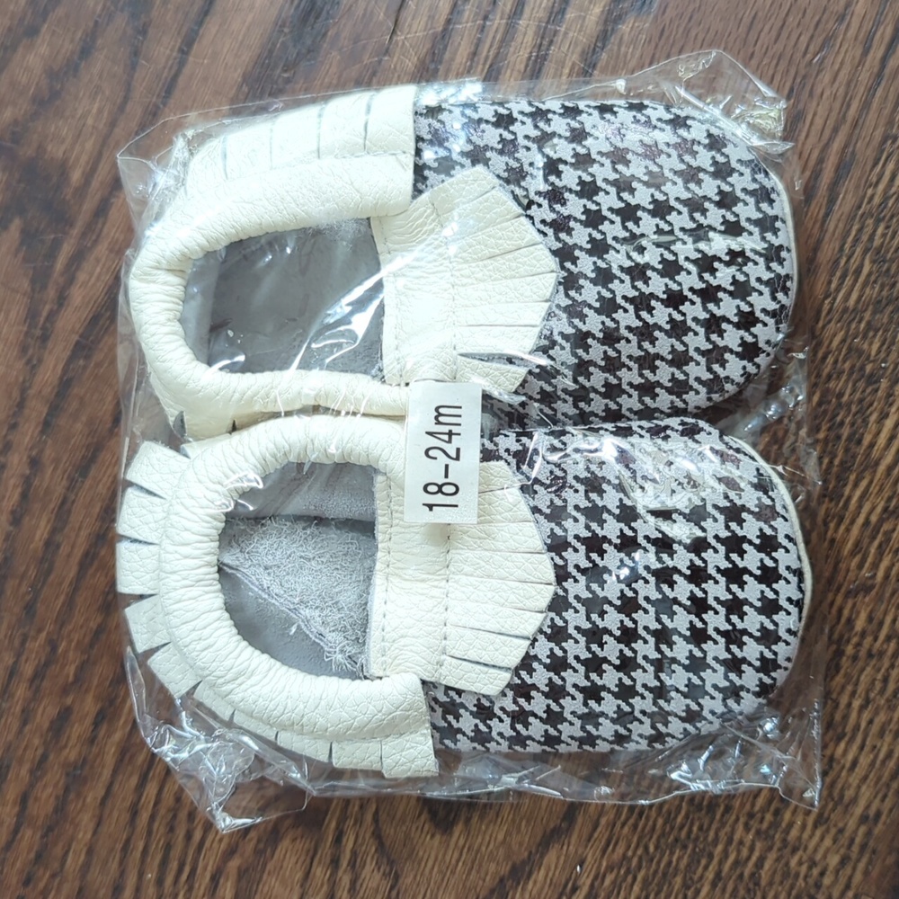 Houndstooth Fringe Leather Booties